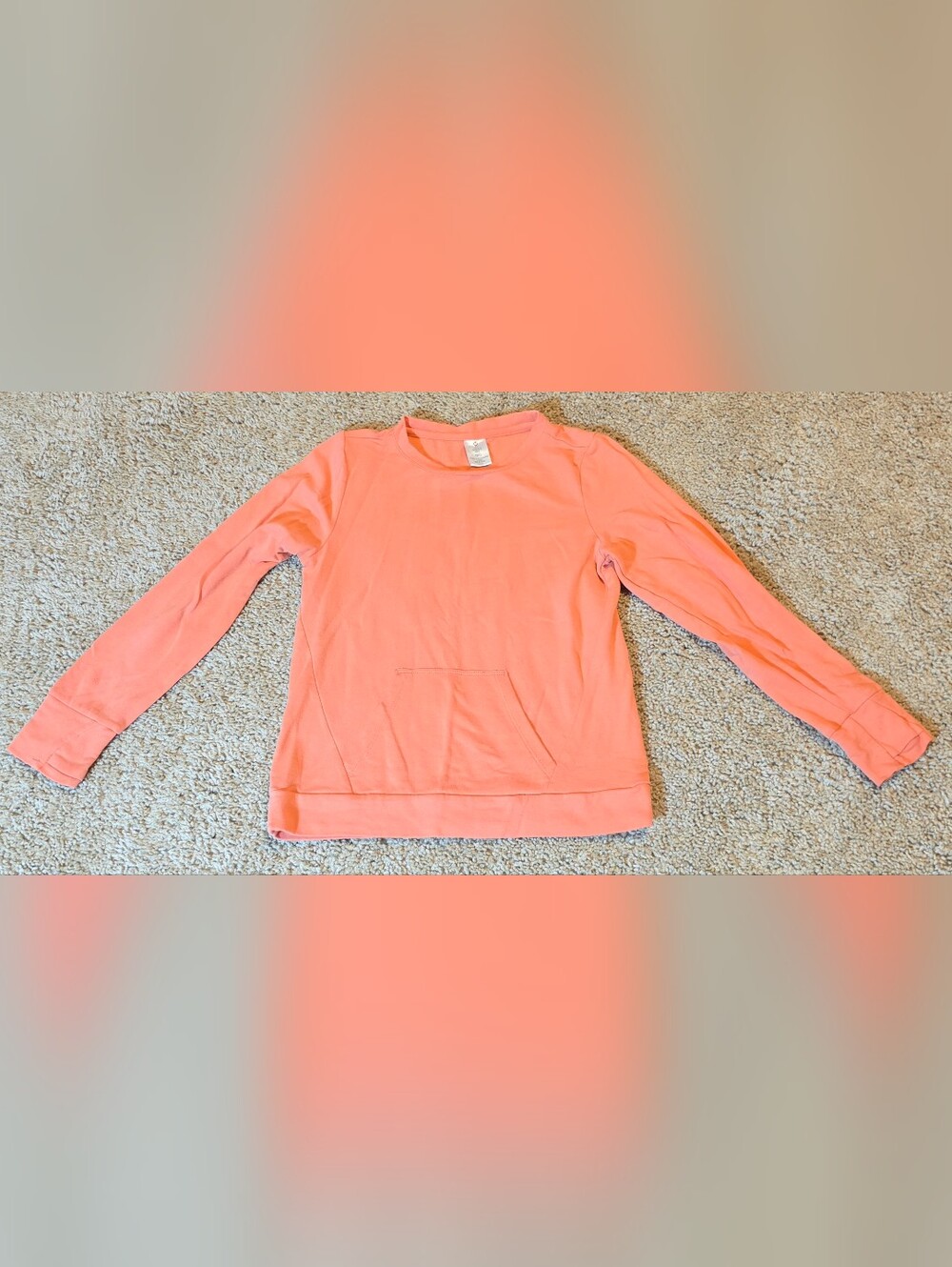 Girls' Coral Long Sleeve Pullover Sweatshirt